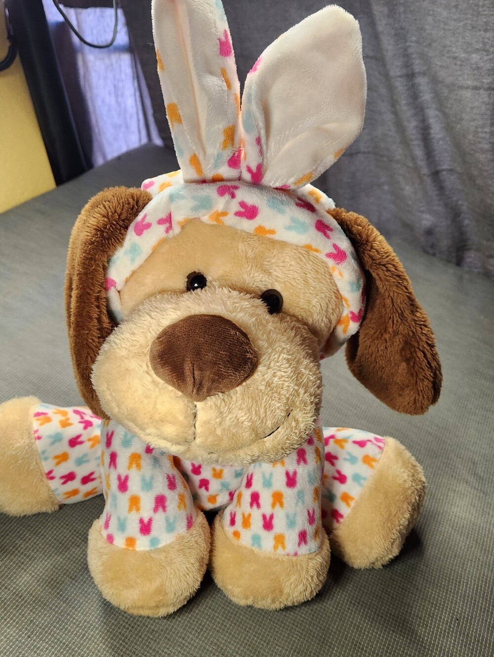 Plush Bunny-Ear Puppy Stuffed Animal - Cream & Brown